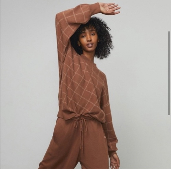 NWT Lunya Cozy cotton silk pullover sweater humble brown walnut size S M L - Picture 4 of 6